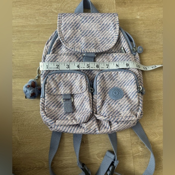 Kipling Firefly Backpack Eternal Tweed Blue Pink - Picture 7 of 14